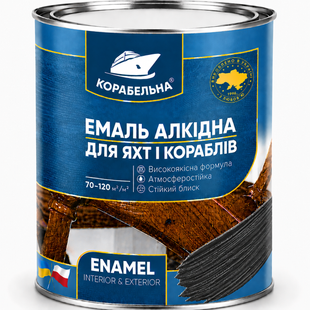 Емаль алкідна Корабельна ПФ-115 Темно-сіра 0,9кг 3085257061 фото