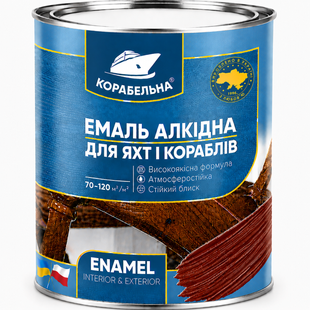 Емаль алкідна Корабельна ПФ-115 Червоно-коричнева 0,9кг 3085257069 фото